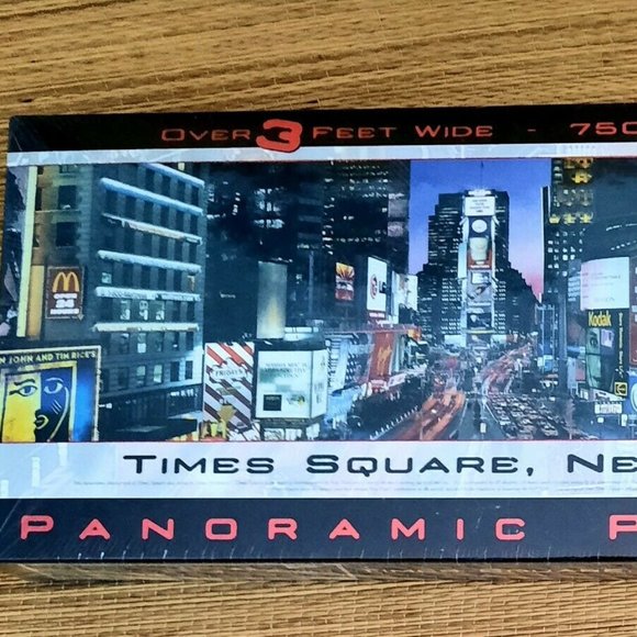 Times Square, New York Panoramic Jigsaw Puzzle 750 Pieces-NEW SEALED - Picture 1 of 7